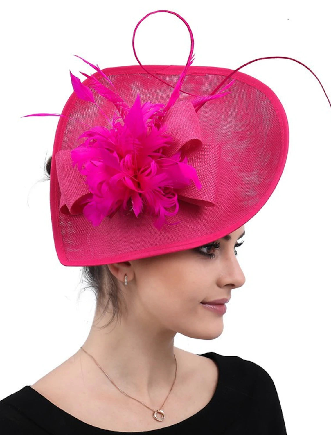 Wholesale Fascinators Polyester Wedding Tea Party Kentucky Derby Horse Race Ladies Day Vintage Elegant Lady With Feather Bowknot Headpiece Headwear